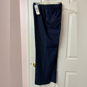 Alfred Dunner Dark Blue Straight Leg Pants